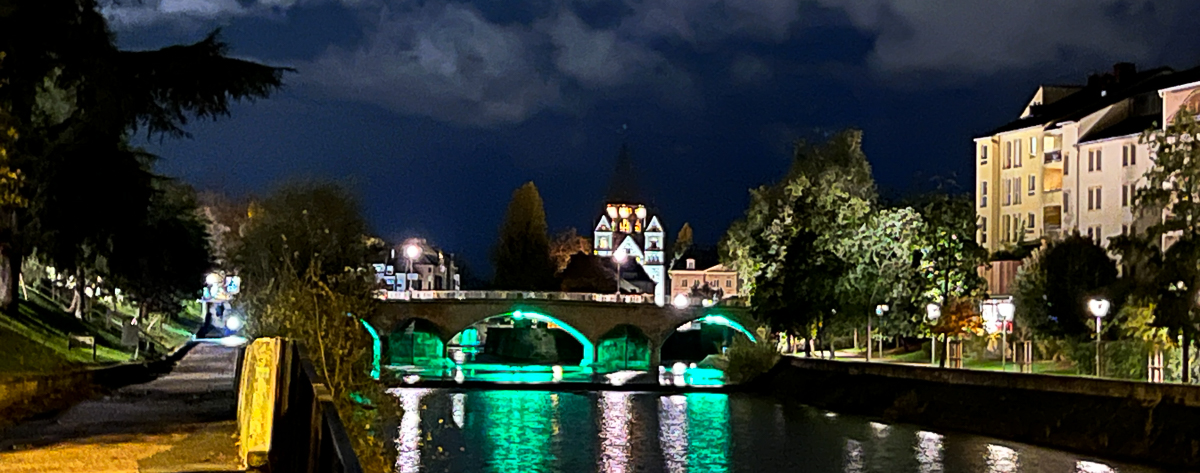 Brücke über die Mosel bei Nacht Brücke über die Mosel bei Nacht