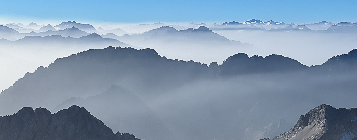 Blick über die Alpen von der Zugspitze